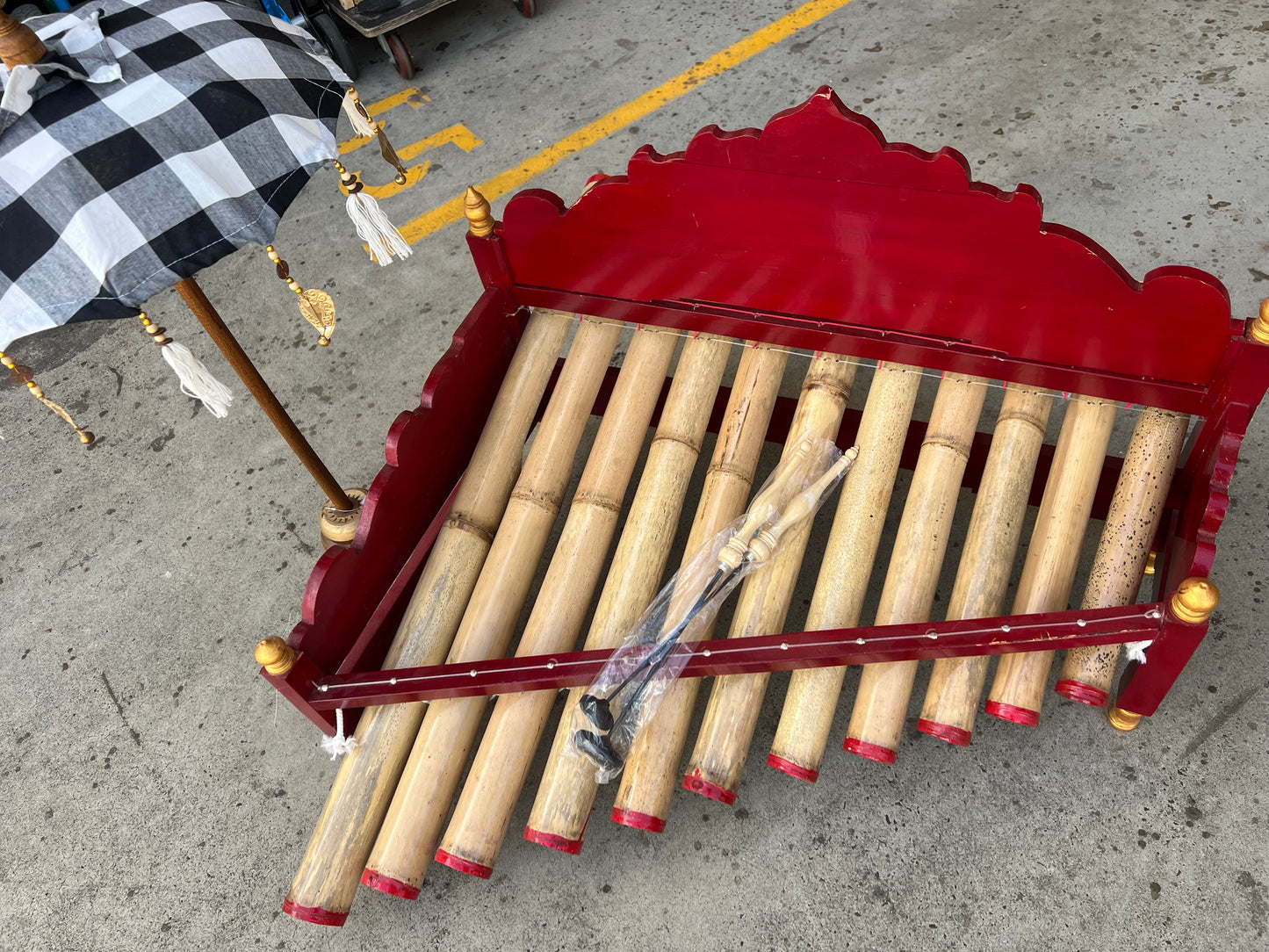 Balinese Bamboo Gamelan musical instrument hand painted hand made