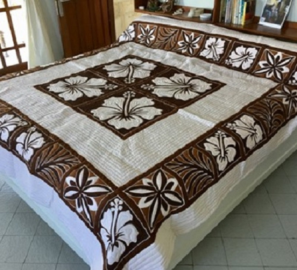 Bedspread King Cotton Hand Painted Batik with Pillow Covers