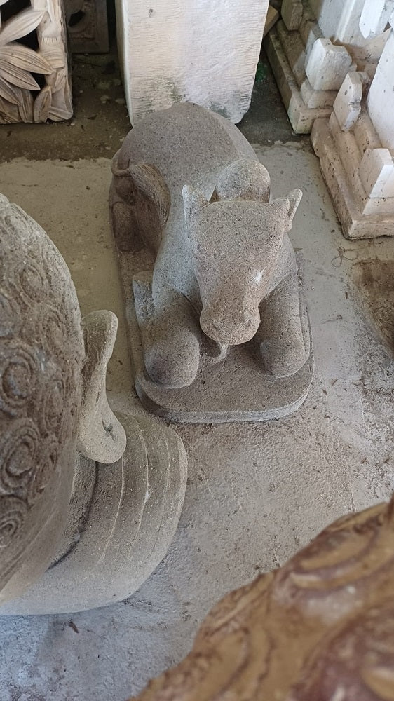 Balinese Cow Riverstone statue 75cm long hand carved