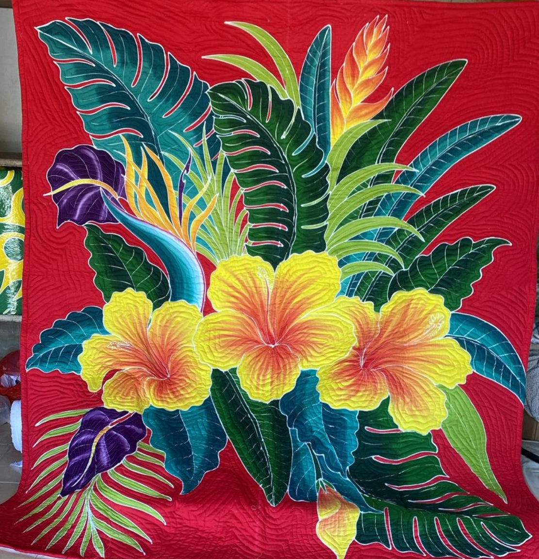 Bedspread Queen Cotton Hand Painted Batik