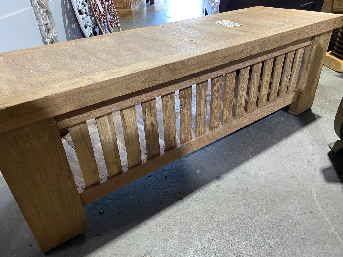 Mas Lowline sideboard/coffee table 140cm x40cm x 45cm(h) Rustic recycled aged raw teakwood