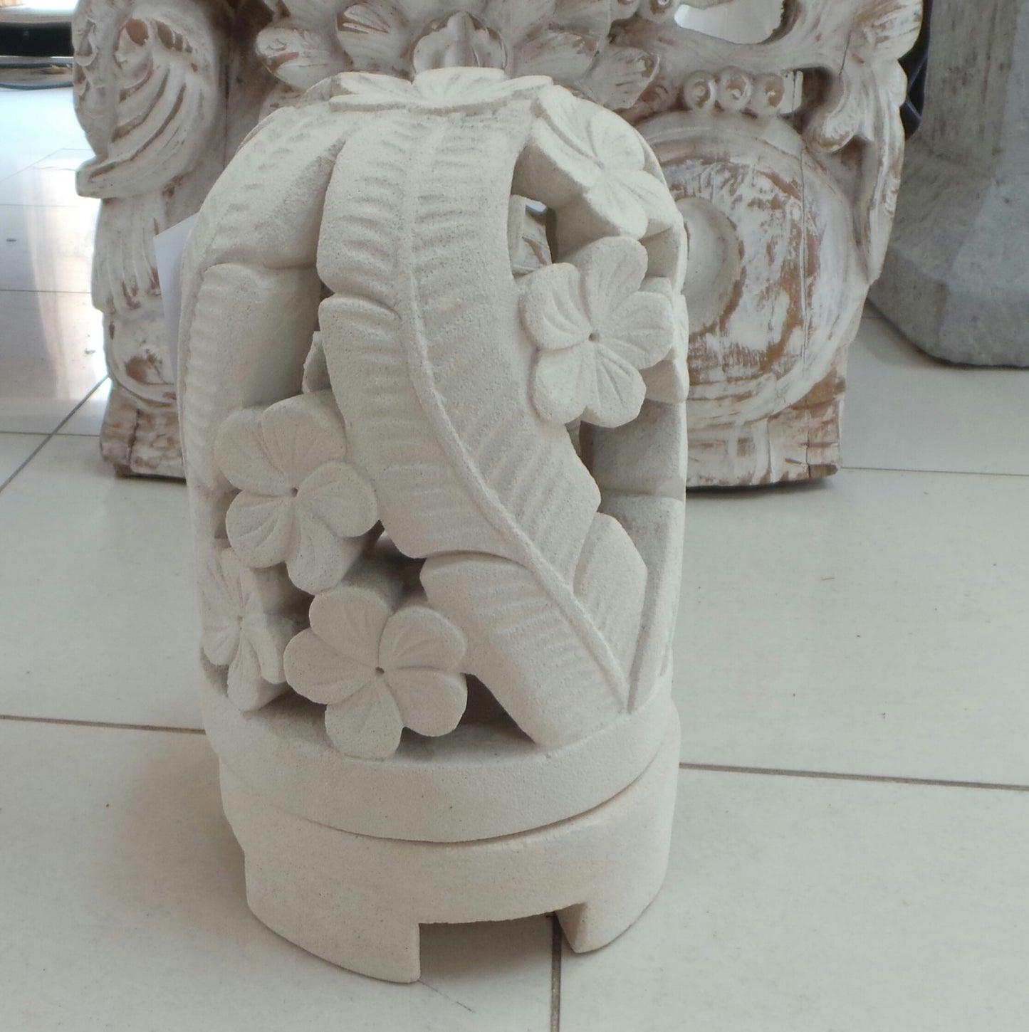 Limestone Candle Holder 17cm
