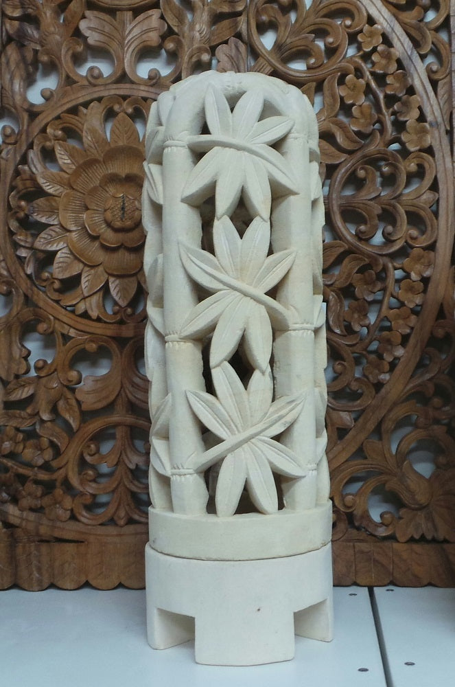 Limestone hand carved Candle Holder 60cm