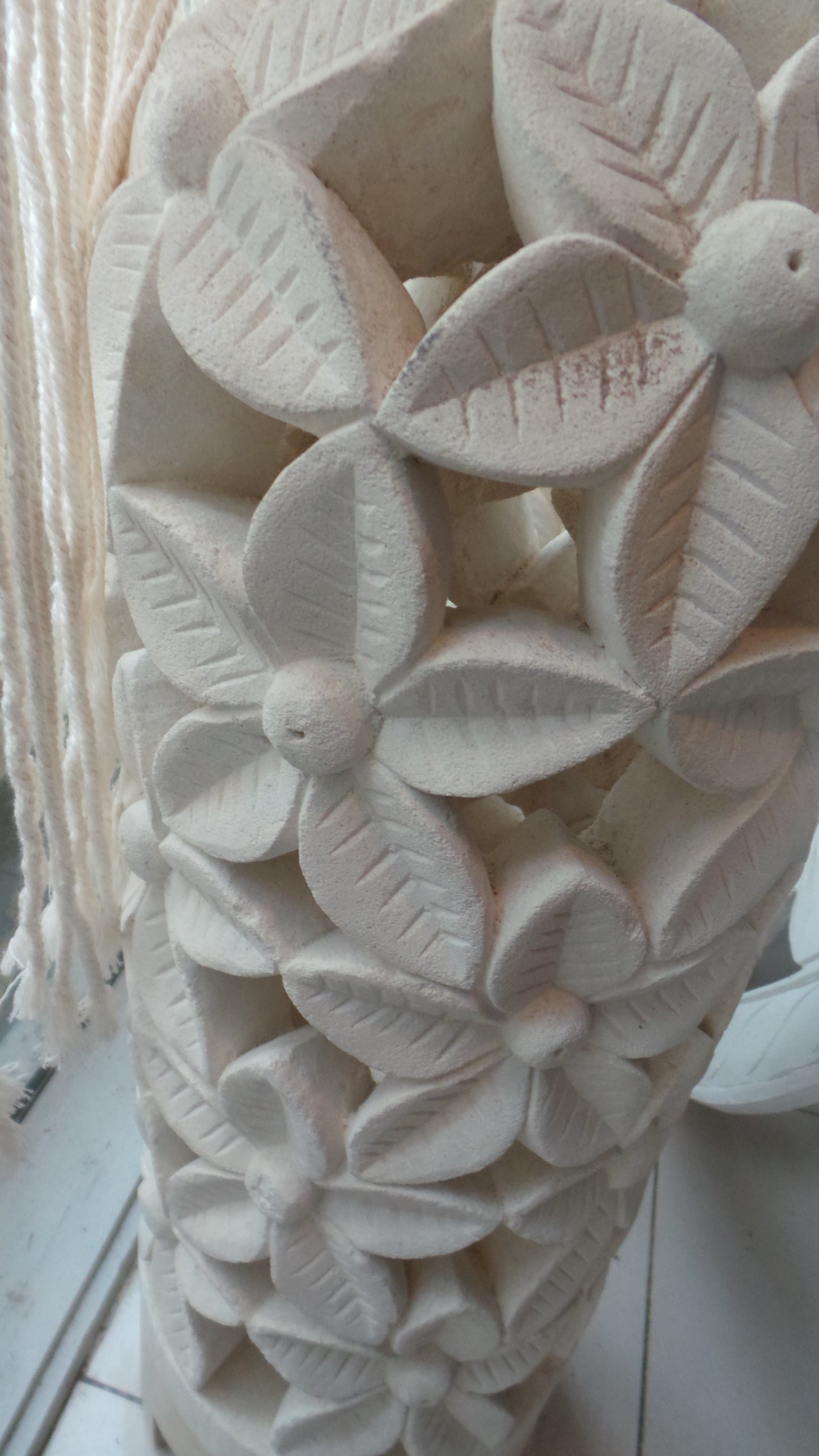 Limestone carved Dome shape Candle Holder 60cm incl base