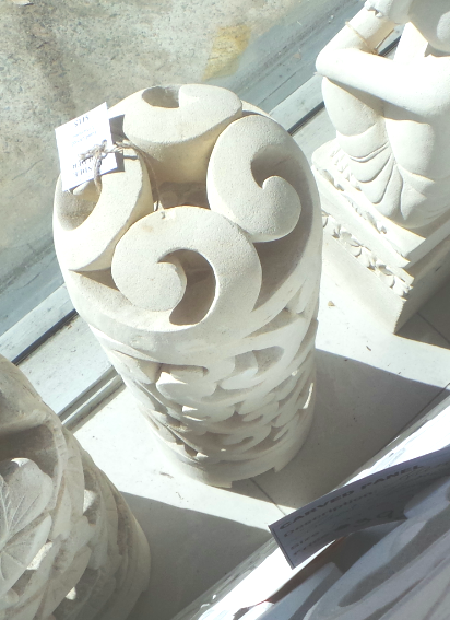 Limestone carved Dome shape Candle Holder 60cm incl base