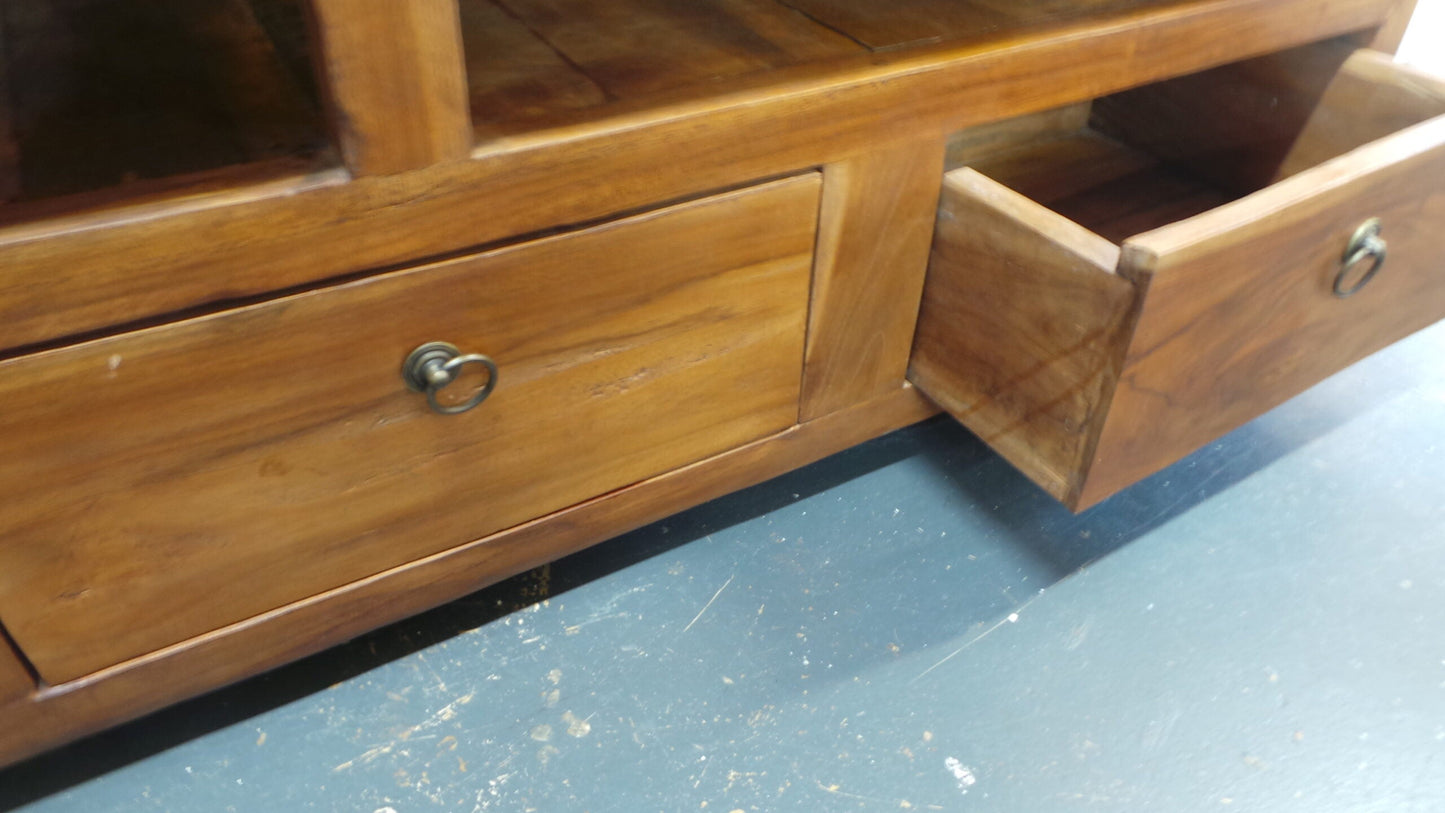 Batubulan Teak Lowline TV cabinet 180cm Dark Teak stain