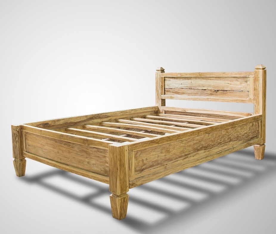 Batubulan Simple Recycled Teak Bed Queen