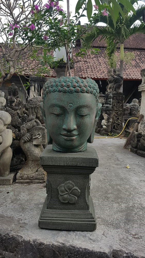 Stand/Plynth Cement With Carving 40cm(h)