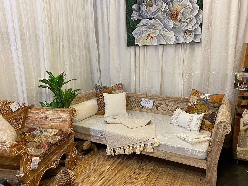 Batubulan Yanto Recycled Teak Daybed Large (Creamwash)