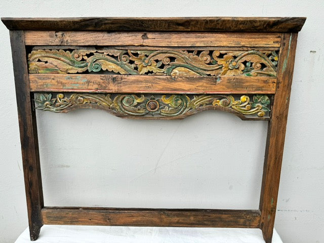 original vintage teak hand carved frame (no mirror)