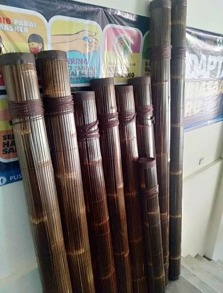 Bamboo Blind indoor/outdoor Nylon Cords metal fittings Brown Nylon weather lining