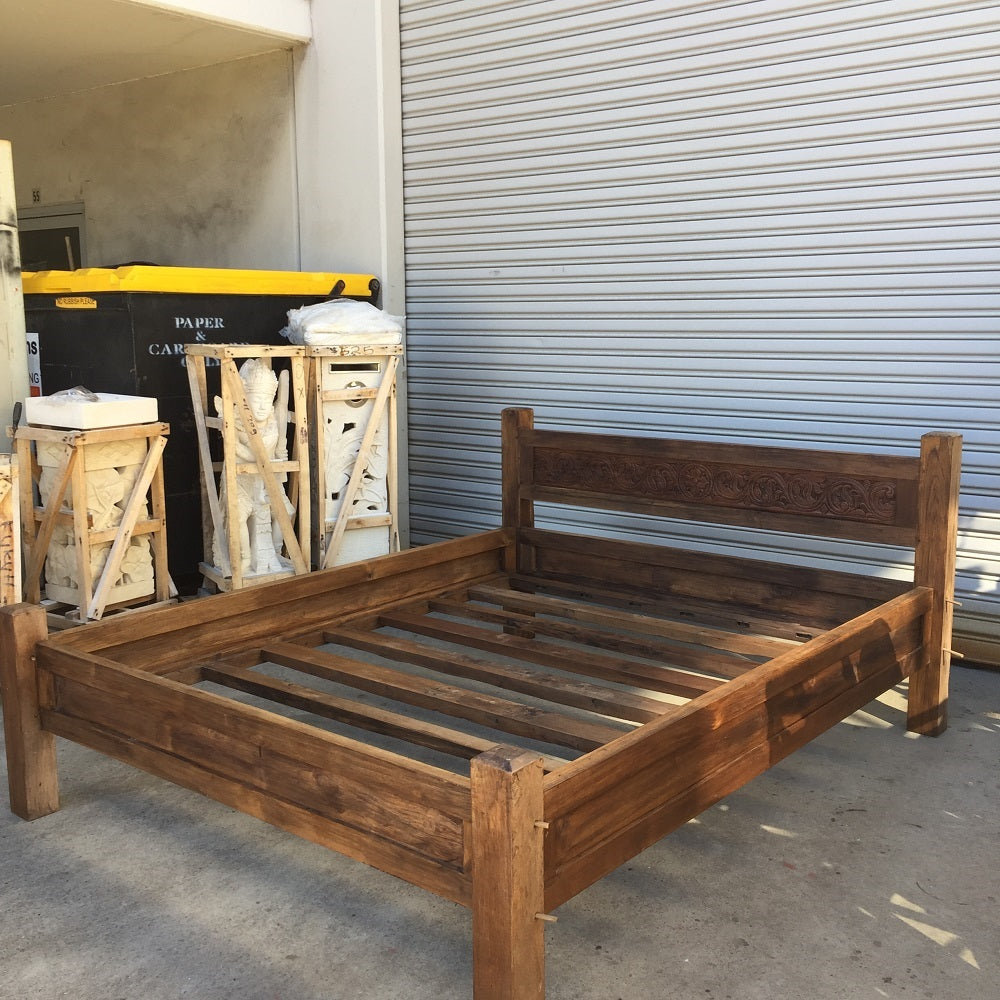 Batubulan Simple Recycled Teak Bed Double