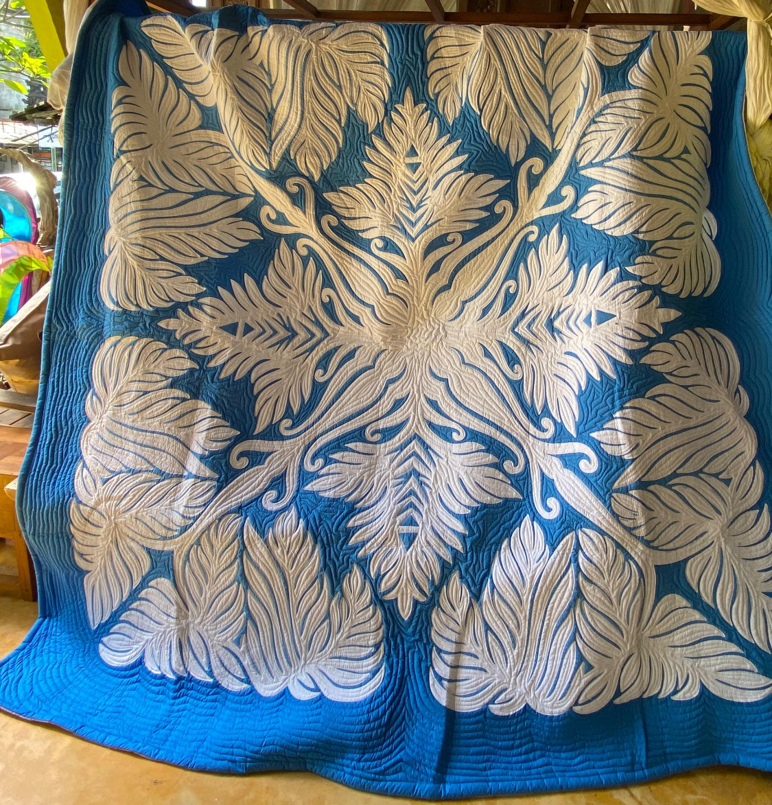 Bedspread Queen Cotton Hand Painted Batik with Pillow Covers