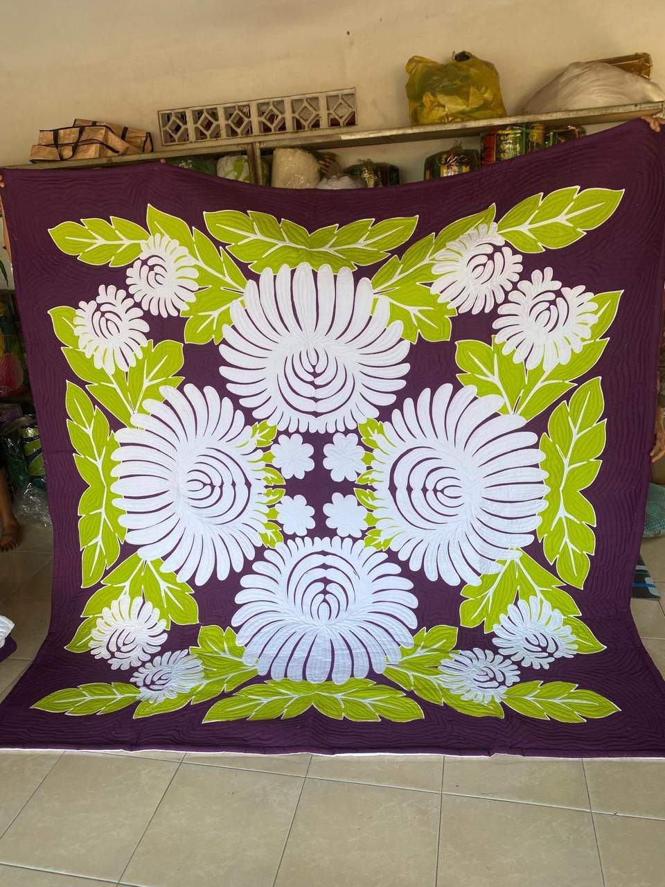 Bedspread King Cotton Hand Painted Batik with Pillow Covers