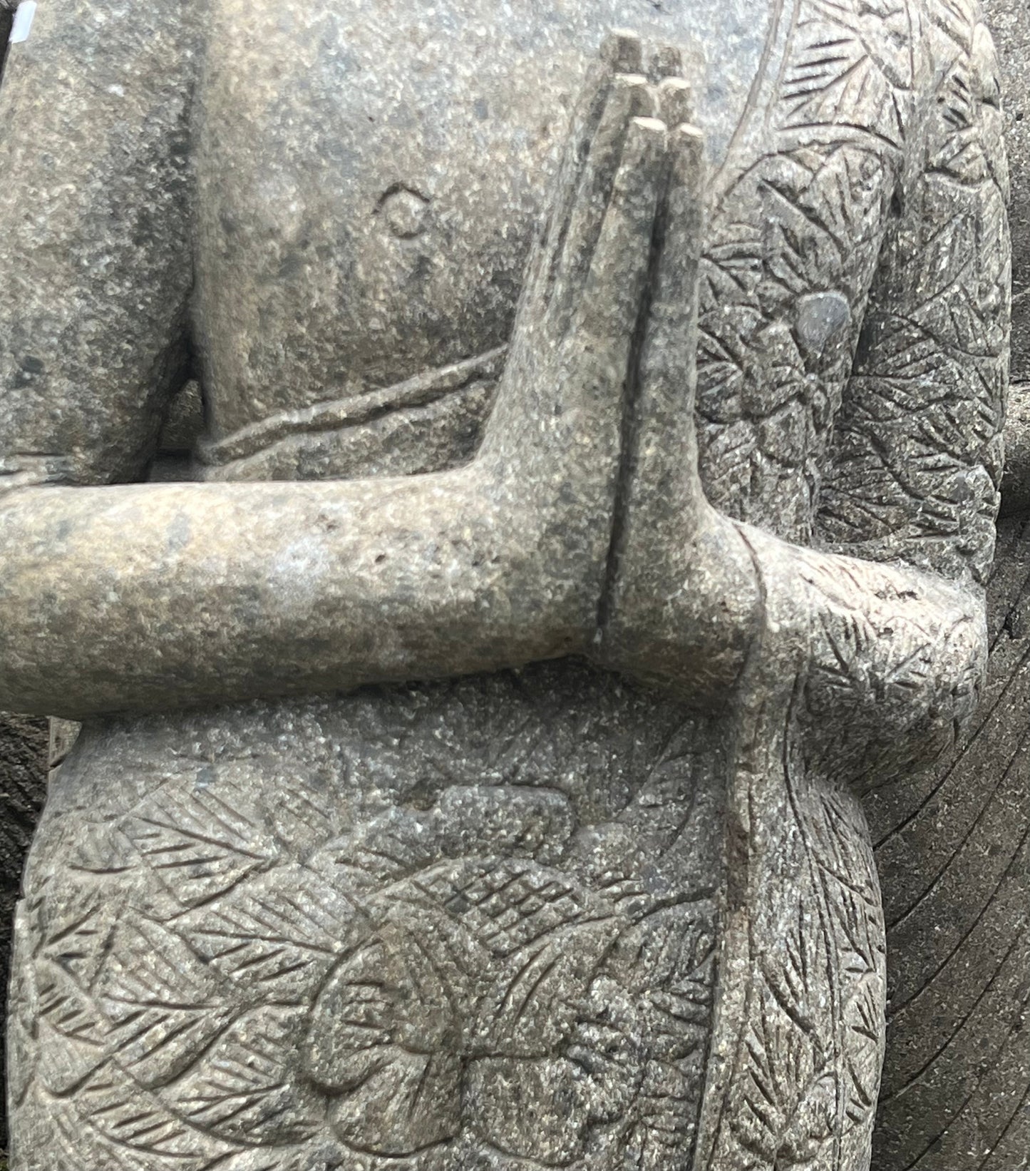 Buddha Standing Greenstone 150cm Namaste/Welcome