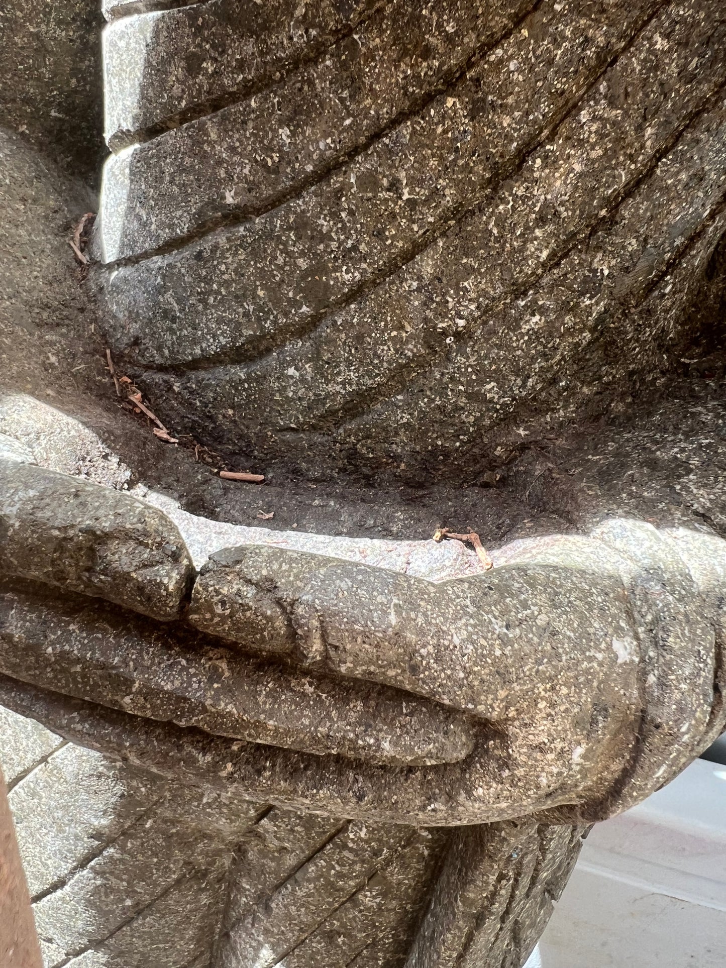 Buddha Standing Greenstone 150cm hands Meditation