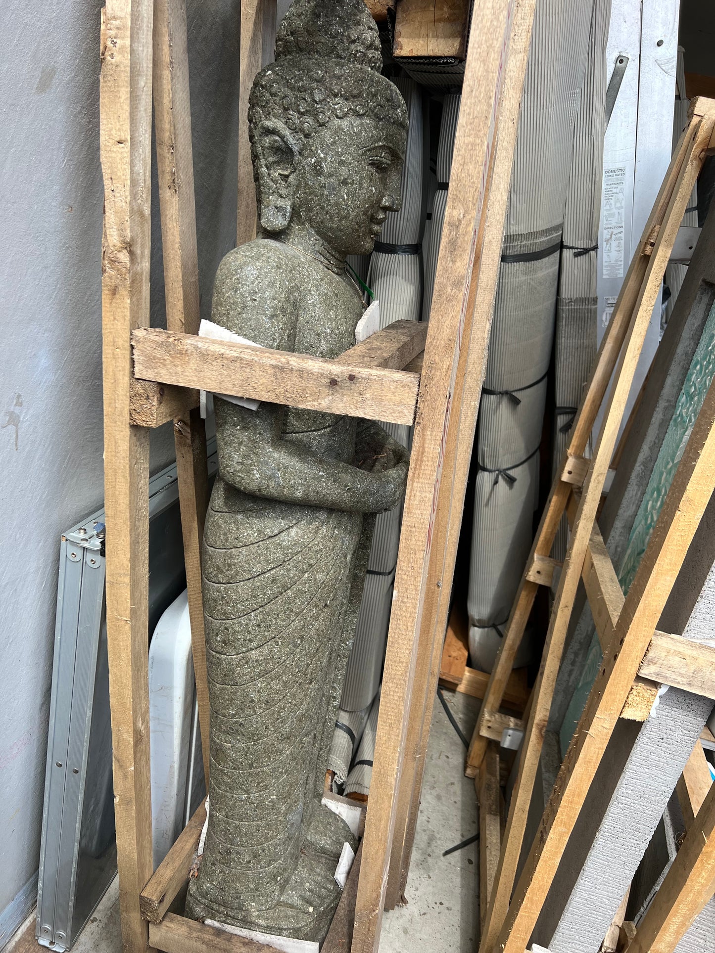 Buddha Standing Greenstone 150cm hands Meditation