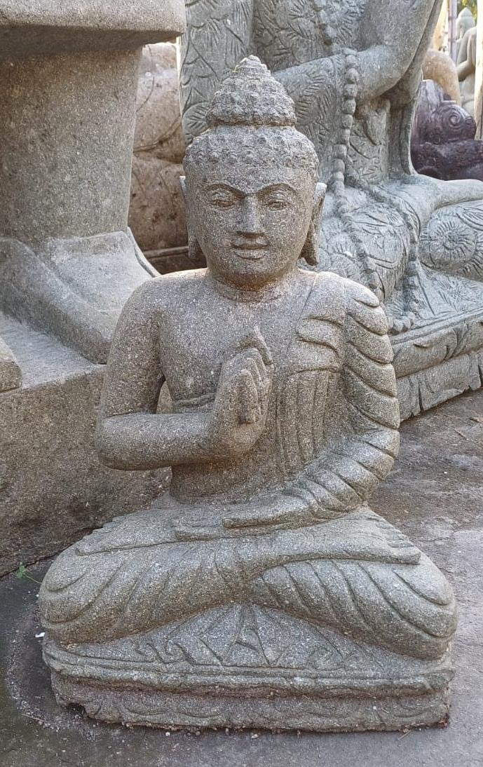 Buddha Lavastone (Greenstone) 55cm(h) teaching pose
