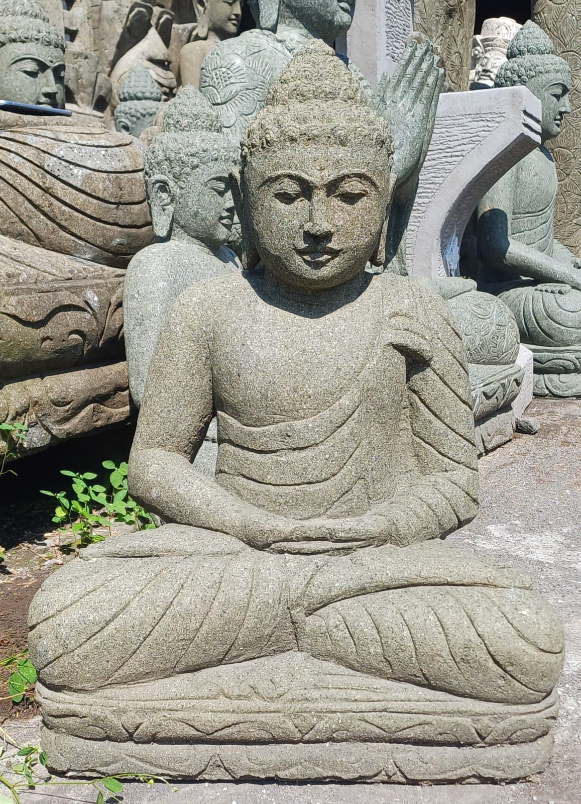 Buddha Lavastone (Greenstone) 60cm(h) Meditation