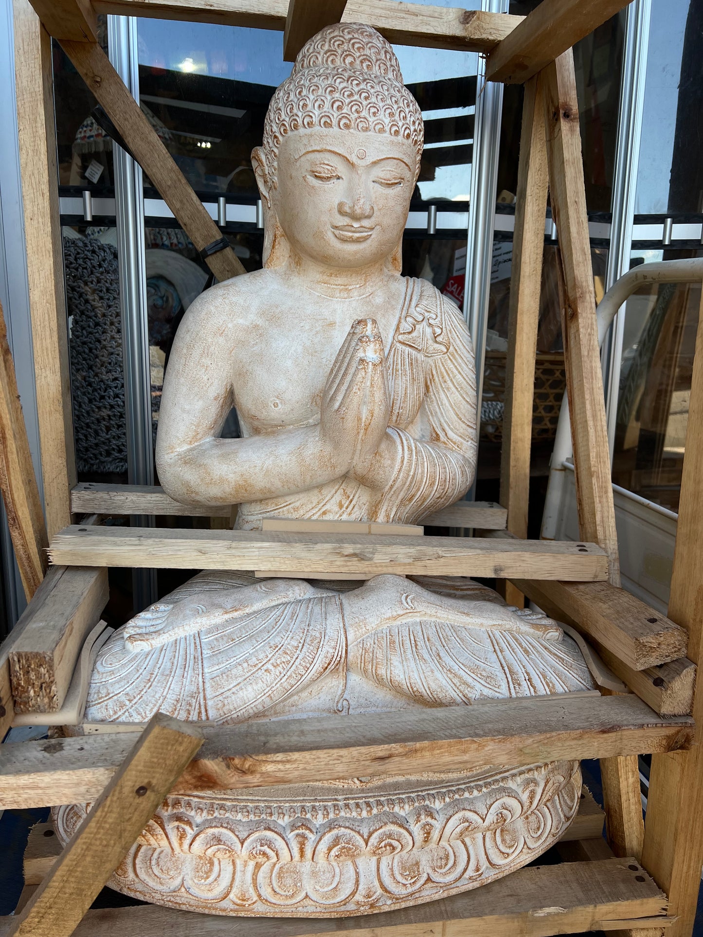 Buddha sitting Namaste/ Pray cement 80cm