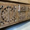 Recycled Teakwood Toyo Sideboard/Cabinet with 4 hand carved doors 3 drawers natural wash stain finish 170cm(L)