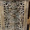 Recycled Teakwood Toyo Sideboard / Cabinet with 4 hand carved doors 120cm(L)