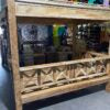 Recycled Teak Gazebo/Canopy Double Daybed with handcarved panels and Natural woven Bedeg mat ceiling