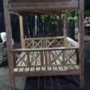 Recycled Teak Gazebo/Canopy Double Daybed with handcarved panels and Natural woven Bedeg mat ceiling