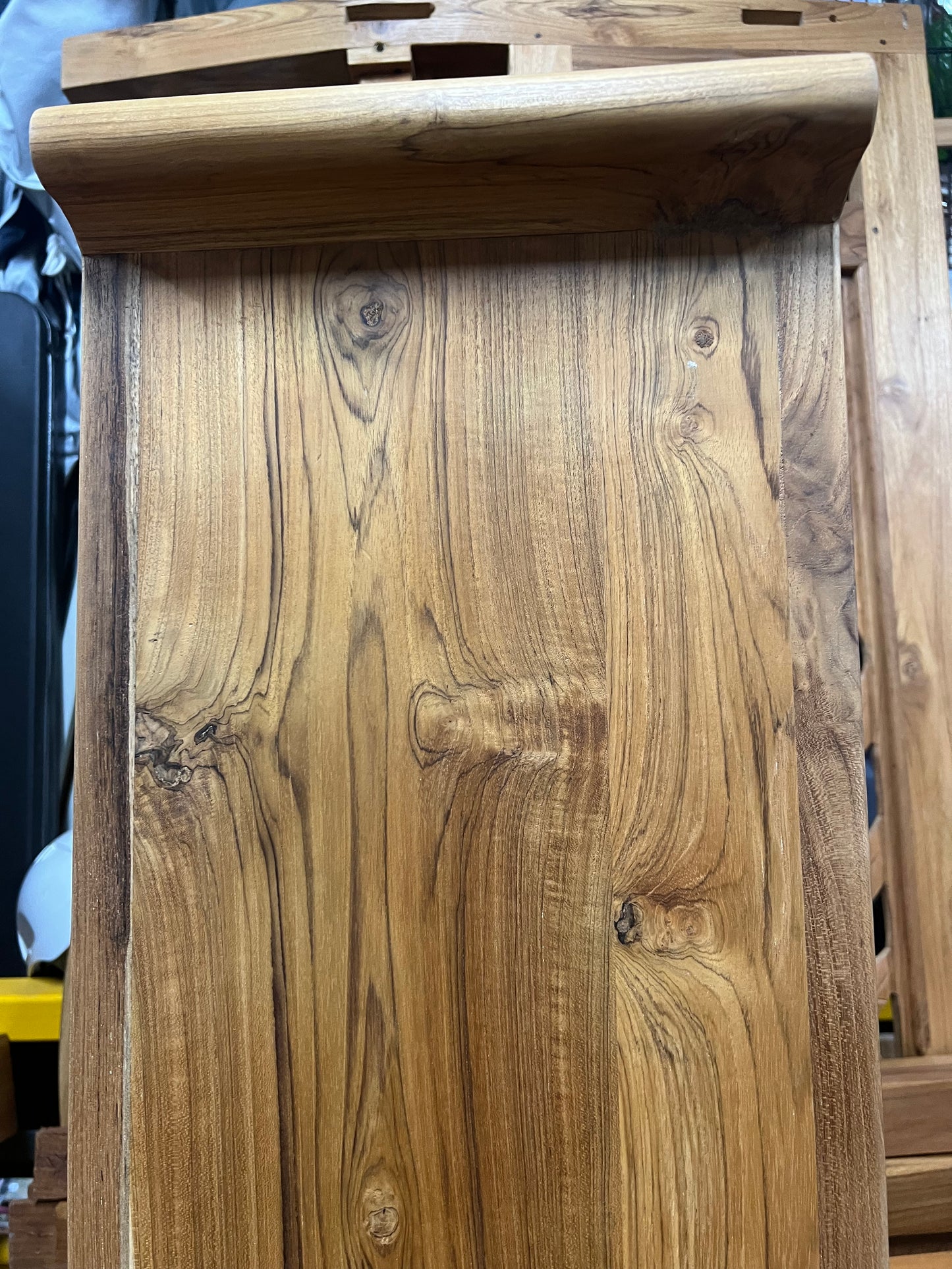 Mas recycled Teak Handcarved Side table /Consul Natural 30cm depth 170 cm long