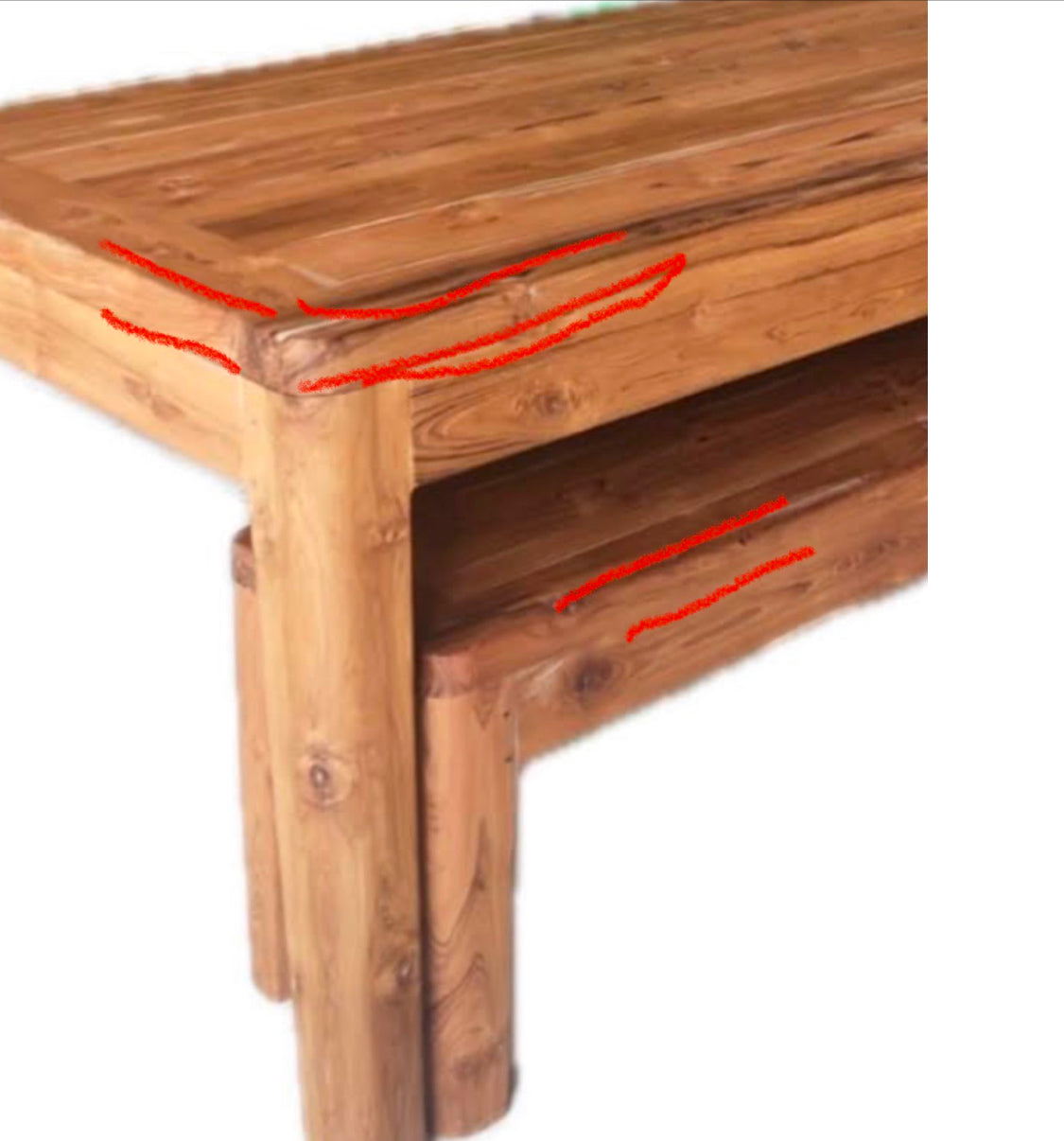 Mas Dining Table Recycled Teak 180cm long x 100cm wide 78 cm ht.Natural stain