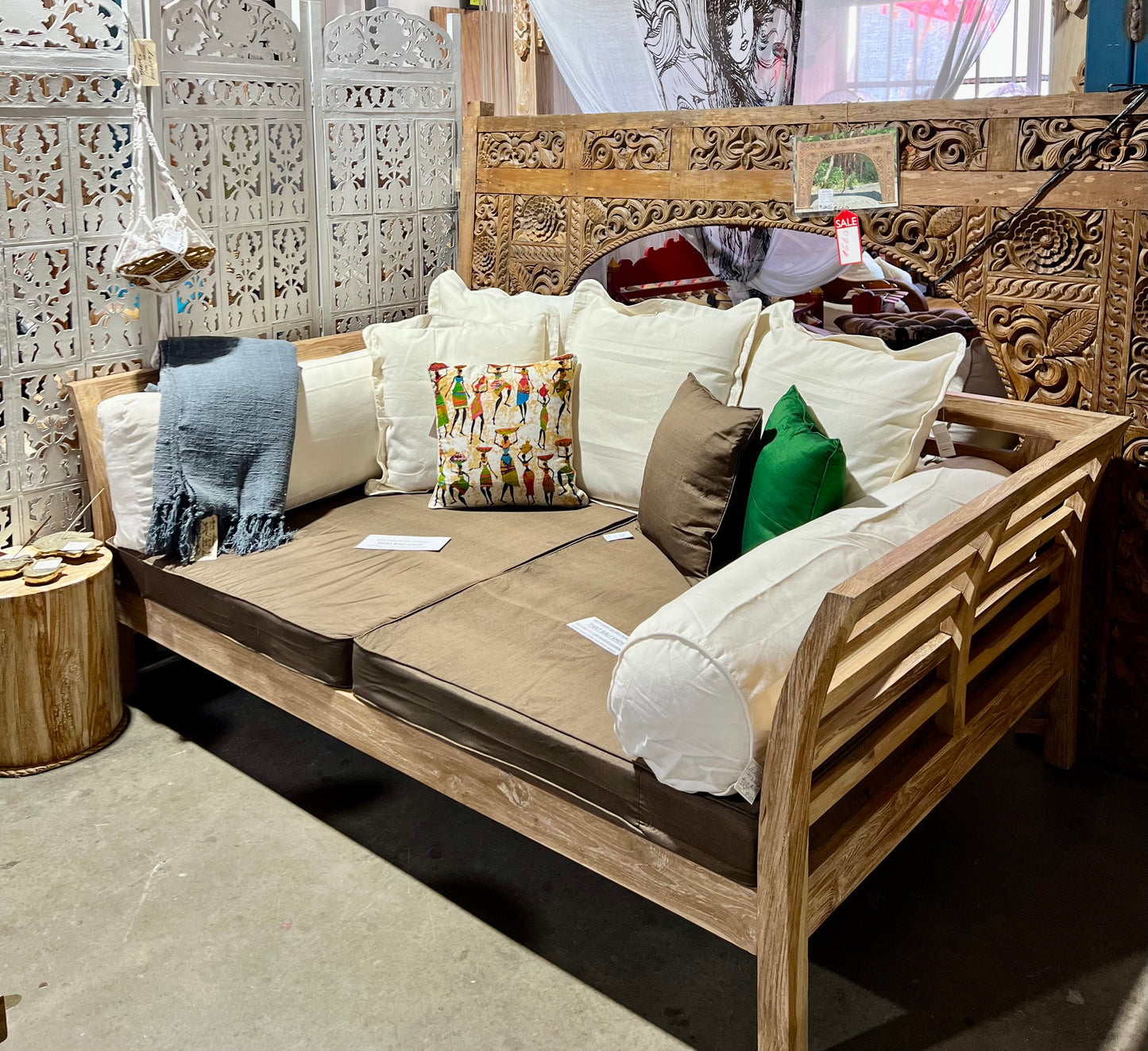 Mas Sun Elde Recycled Teak Daybed Large (Creamwash)