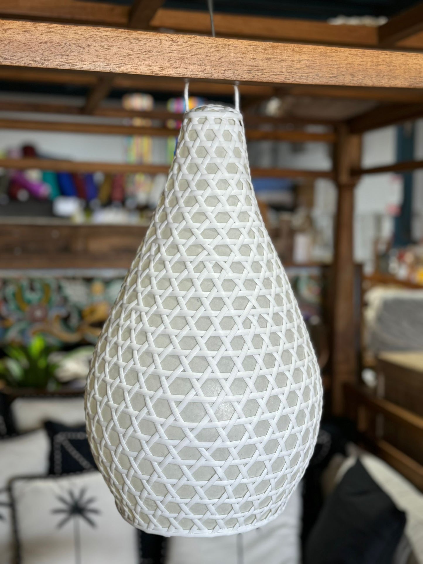 Rattan synthetic with Fibre glass inner hand made hanging Light shade