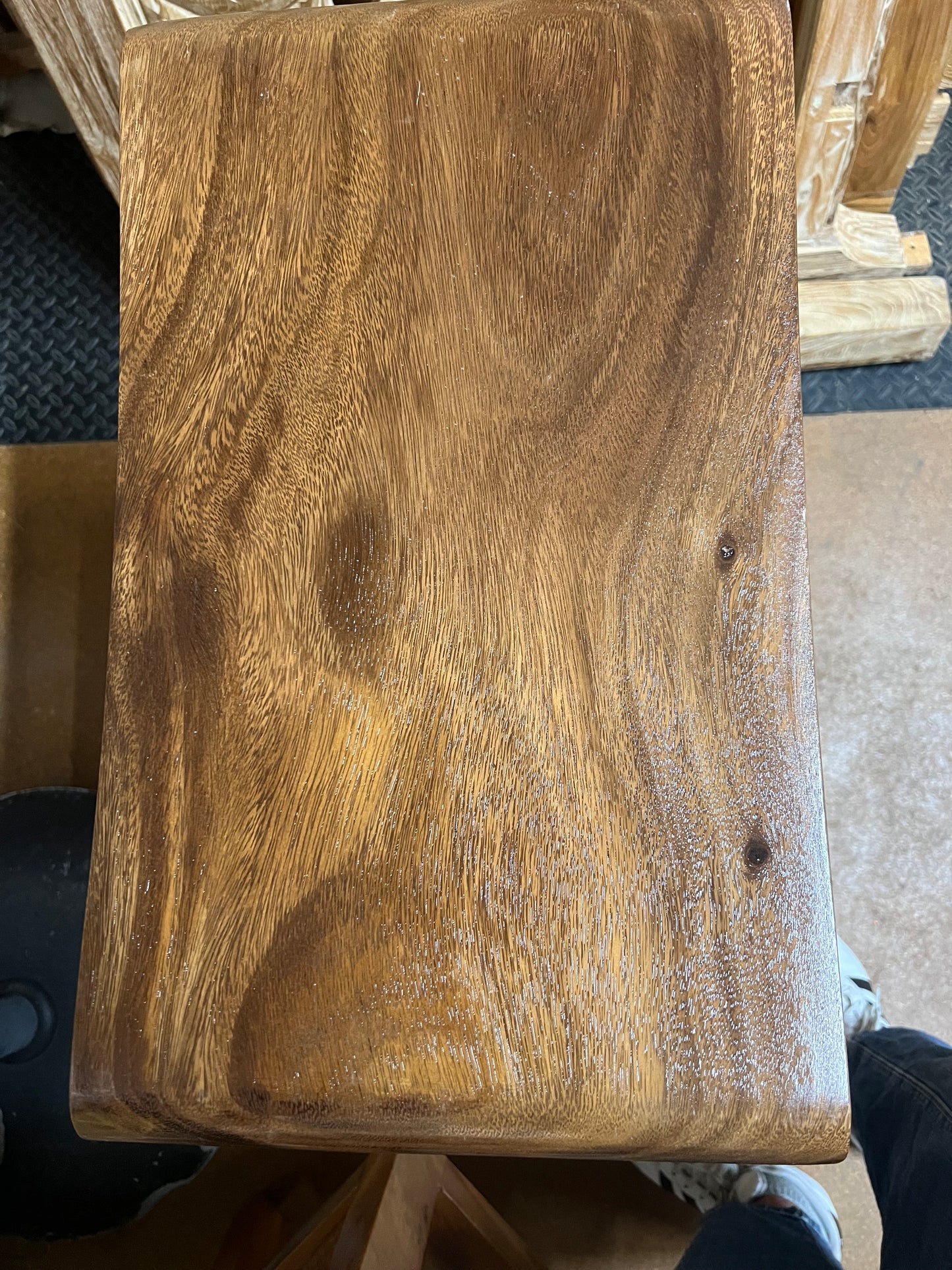 Stool Counter/Bar Stool Suar wood curved seat 50cm x 30cm x 73cm height