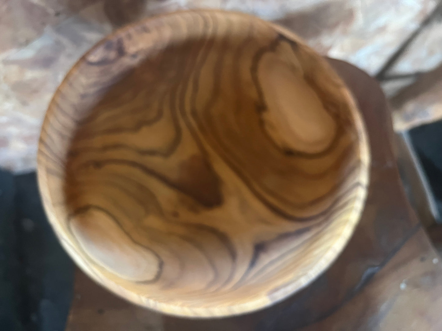 Bowl teak natural wood Salad fruit bowl 30cm diameter