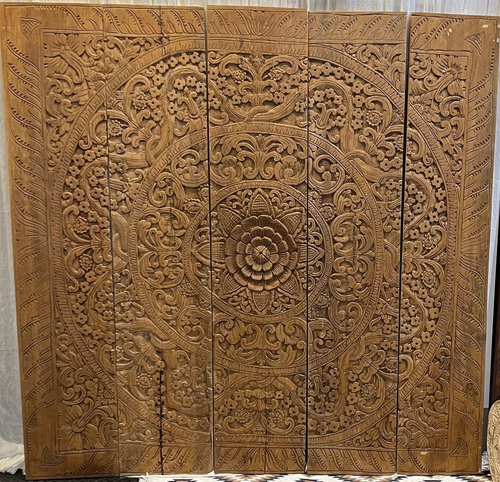Wall panel hand carved section Mandala Design 150cm x 150cm