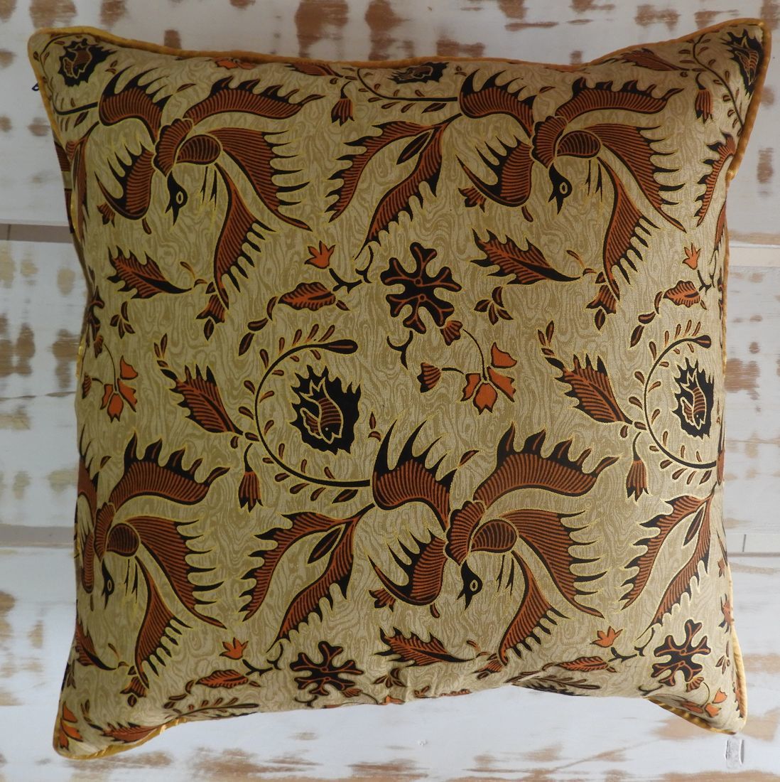 Batik Bird Print Cushion Cover 45cm x 45cm