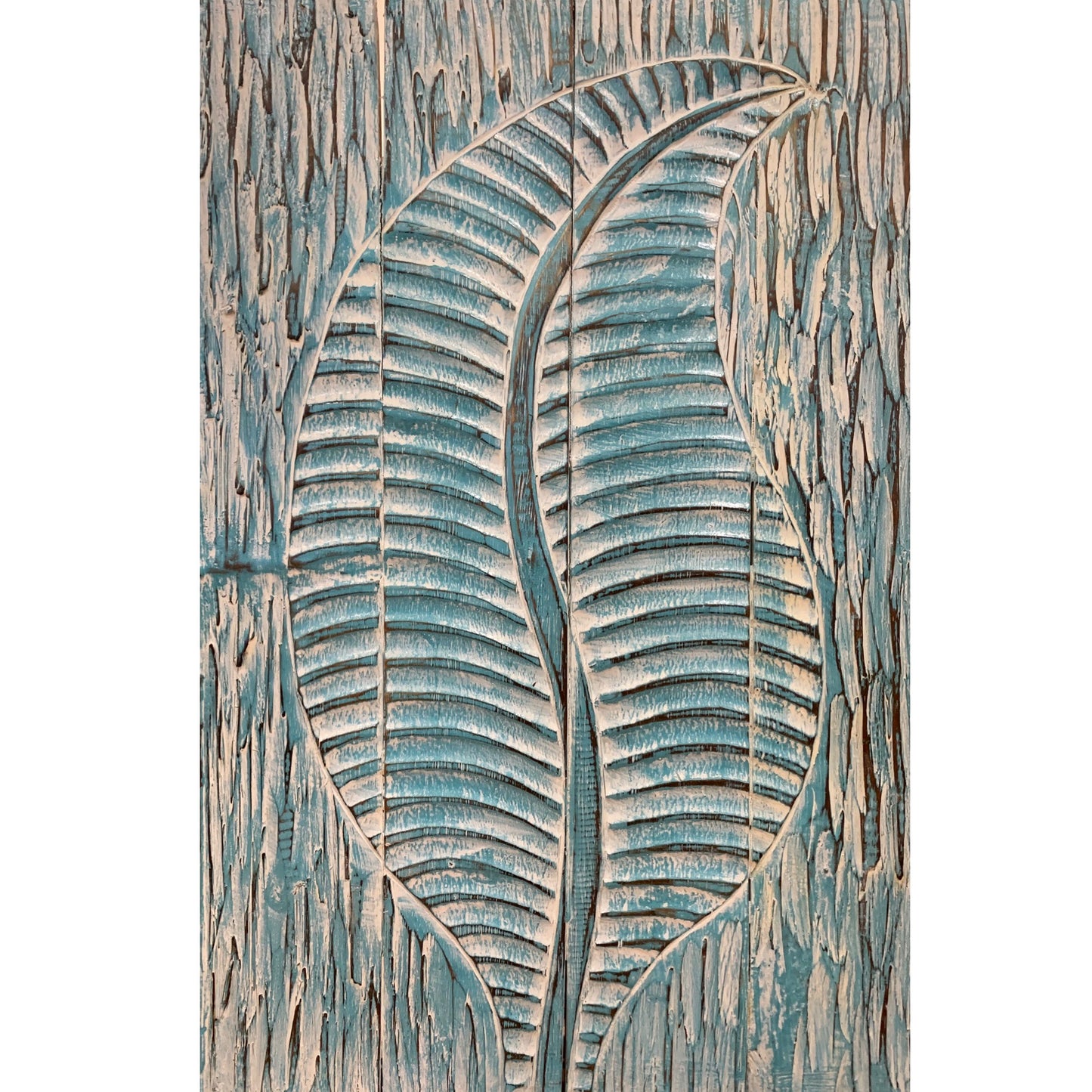 Timber hand carved Leaf design Panel