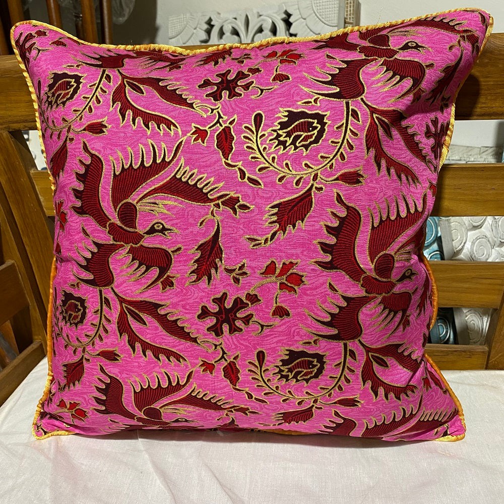 Batik Bird Print Cushion Cover 45cm x 45cm