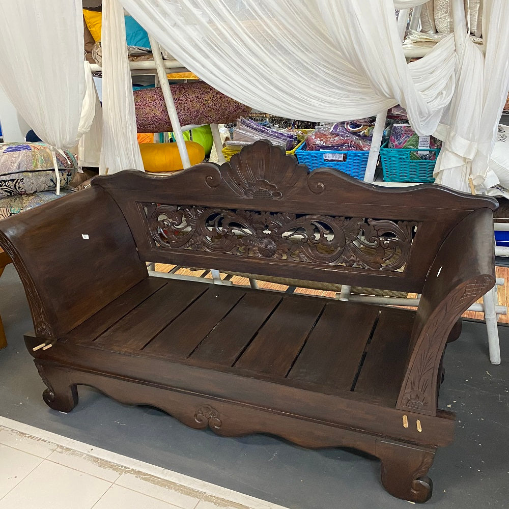 Batubulan Kartini Recycled Teak Mini Daybench / Daybed (Chocolate)