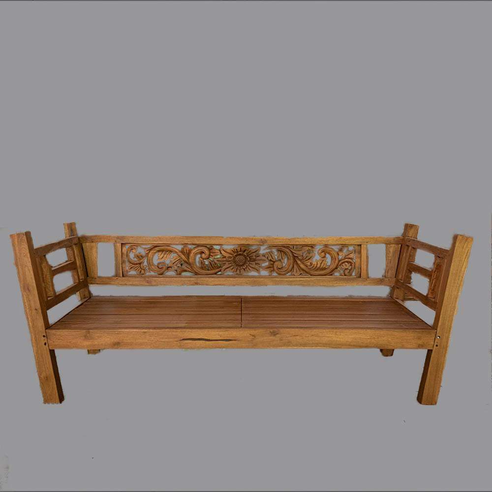 Batubulan Miring Recycled Teak Daybed Single (Natural)