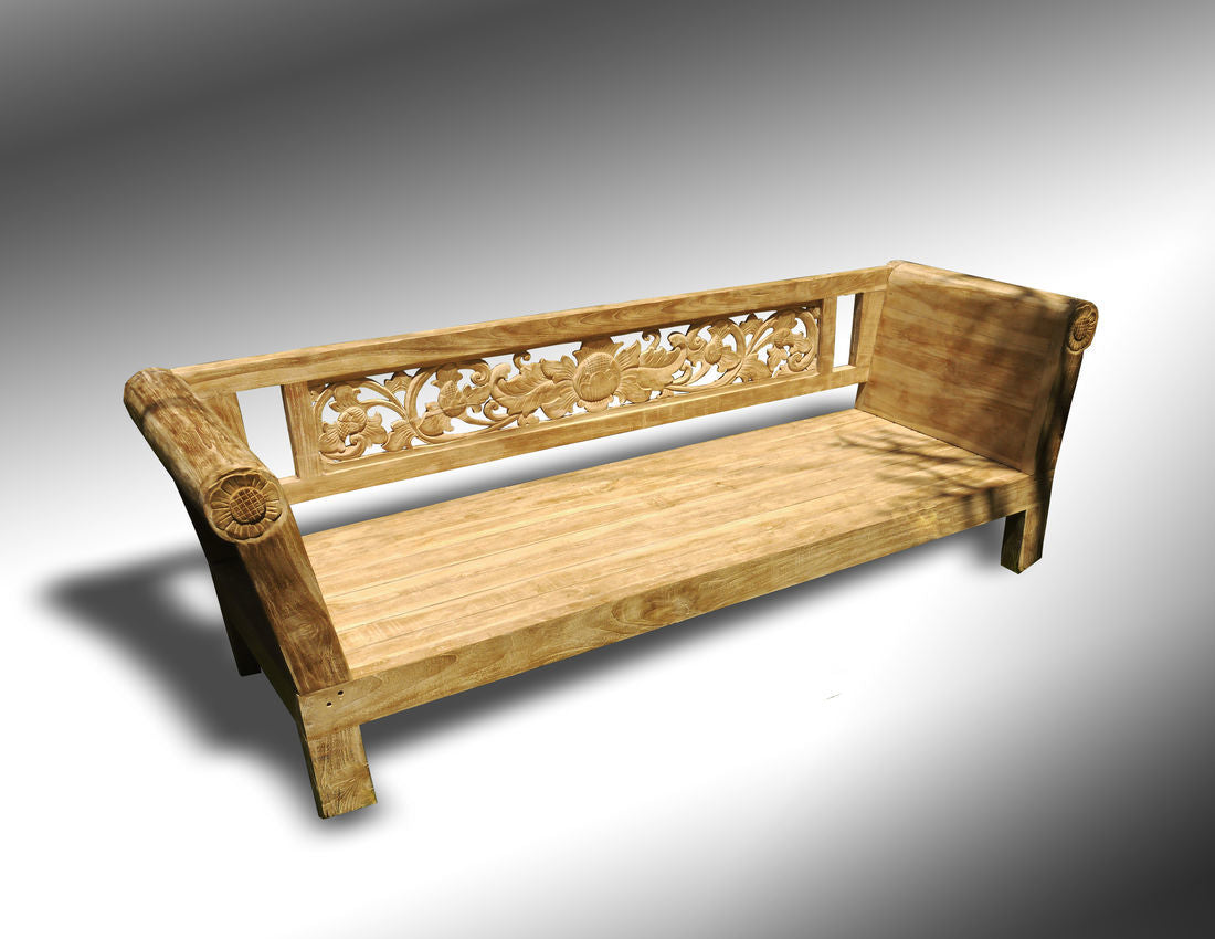 Batubulan Yanto Recycled Teak Daybed Matthew Medium (Creamwash)