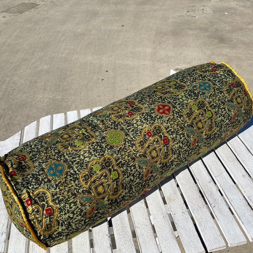 Batik Flower Print Bolster Cover Medium 52cm x 22cm