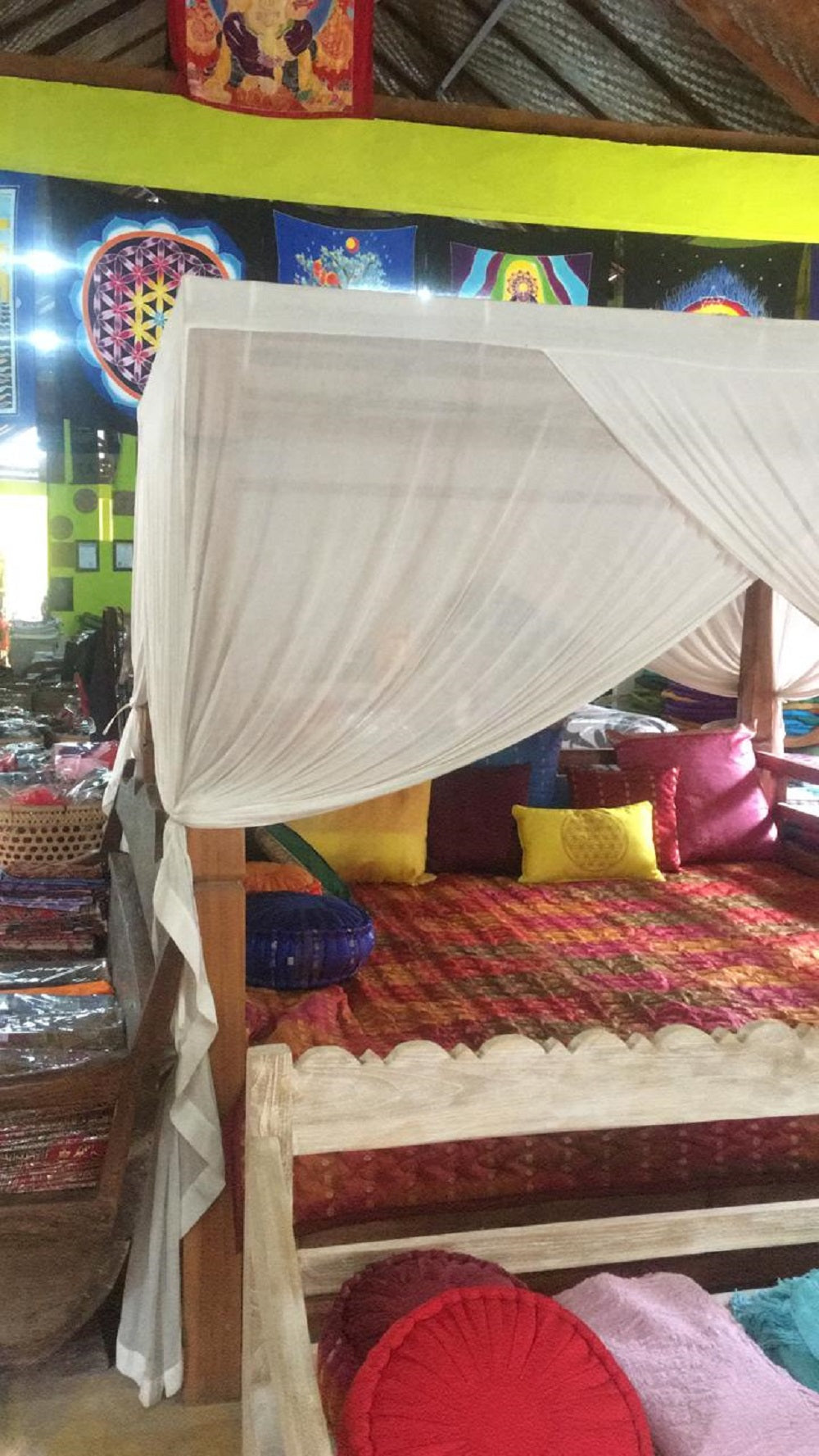 Canopy Bed Net for 4 Poster Queen with Velcro Tabs