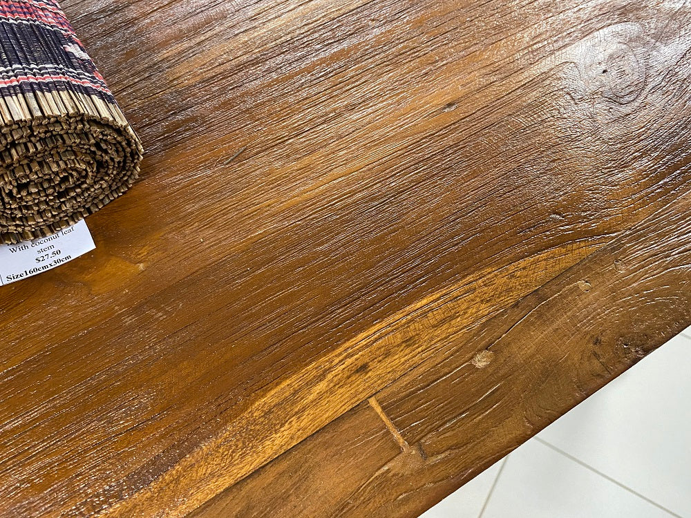 Recycled Teak Toyo Handcarved Natural finish Side table 160cm