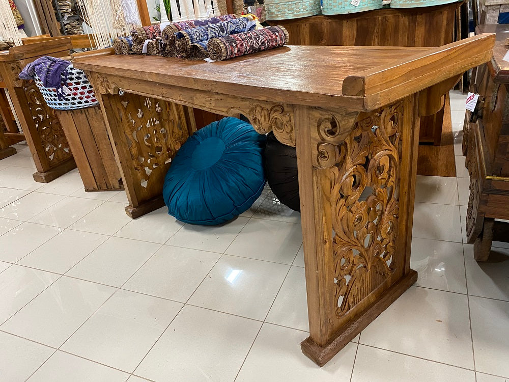 Recycled Teak Toyo Handcarved Natural finish Side table 160cm