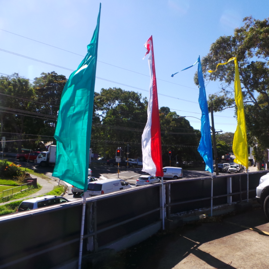 Flag Polyester 5 Metre with tail and PVC Pole