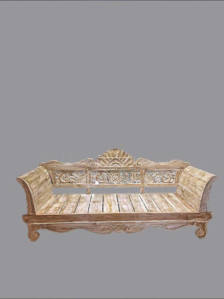 Batubulan Kartini Recycled Teak Daybed Single (Creamwash)