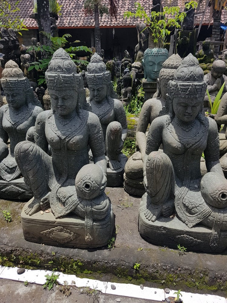 Dewi Goddess (Tara) (Greenstone) sitting fountain statue 1mtr(h)
