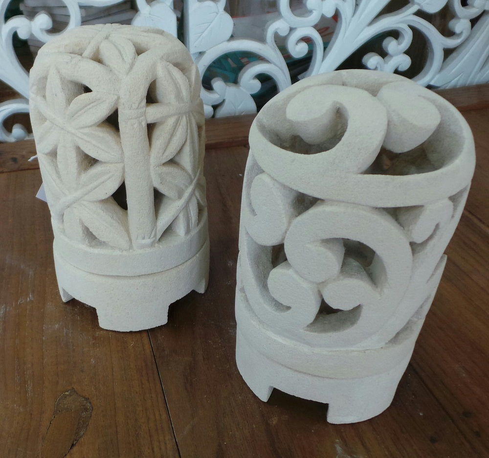 Limestone Candle Holder 17cm