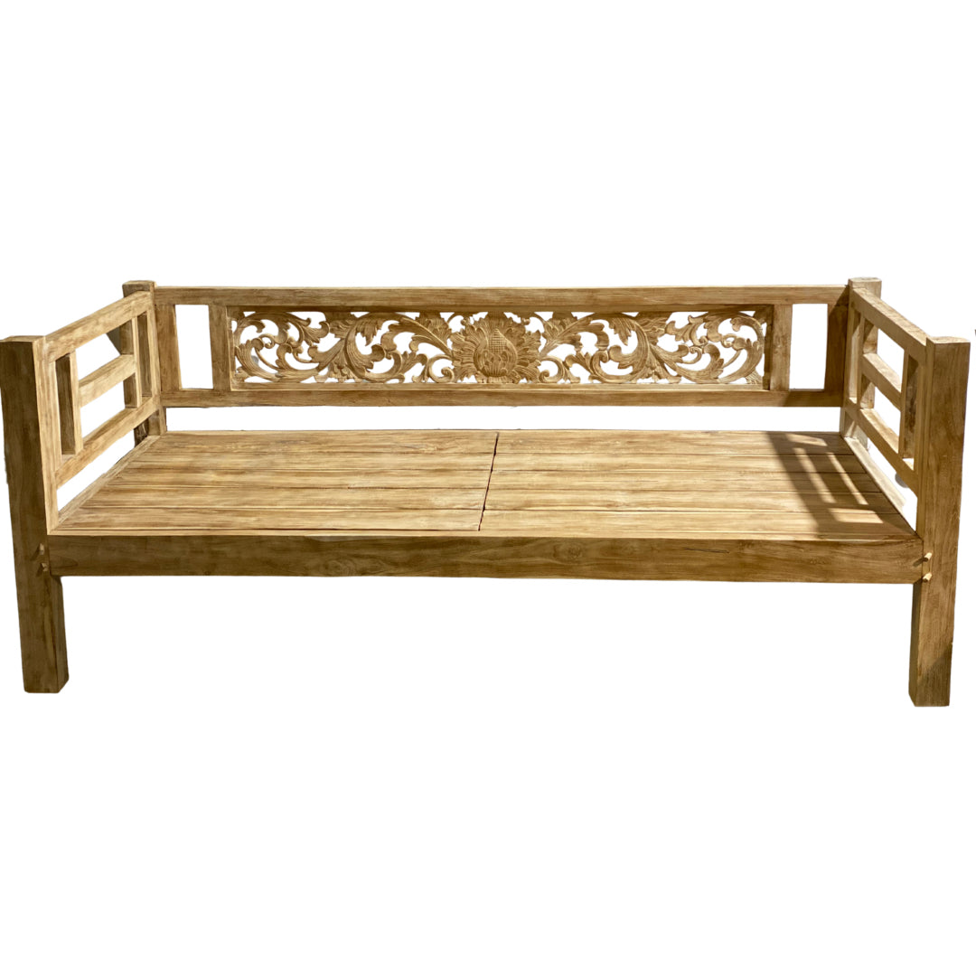 Batubulan Lurus Recycled Teak Daybed Single (Creamwash)